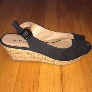 CALL IT Spring black cork heels